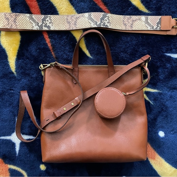 Madewell Transport Leather Crossbody Brown Bag, With Extra Strap And Coin Purse - Picture 2 of 4